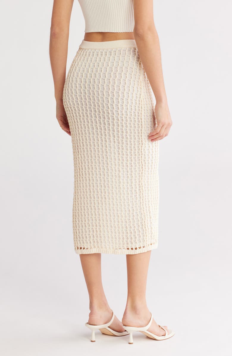 Simkhai Odie Open Knit Maxi Skirt, Alternate, color, Ivory