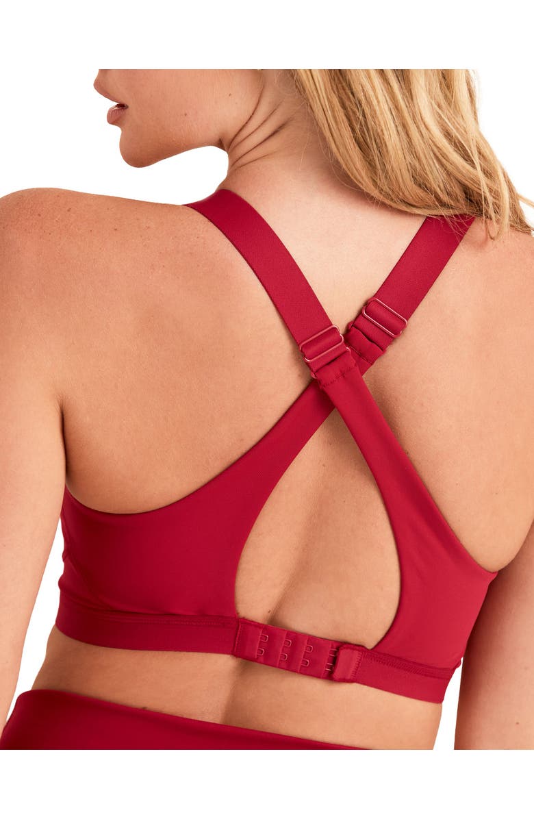 Adore Me Brylee High Support Sports Bra, Alternate, color, Dark Red