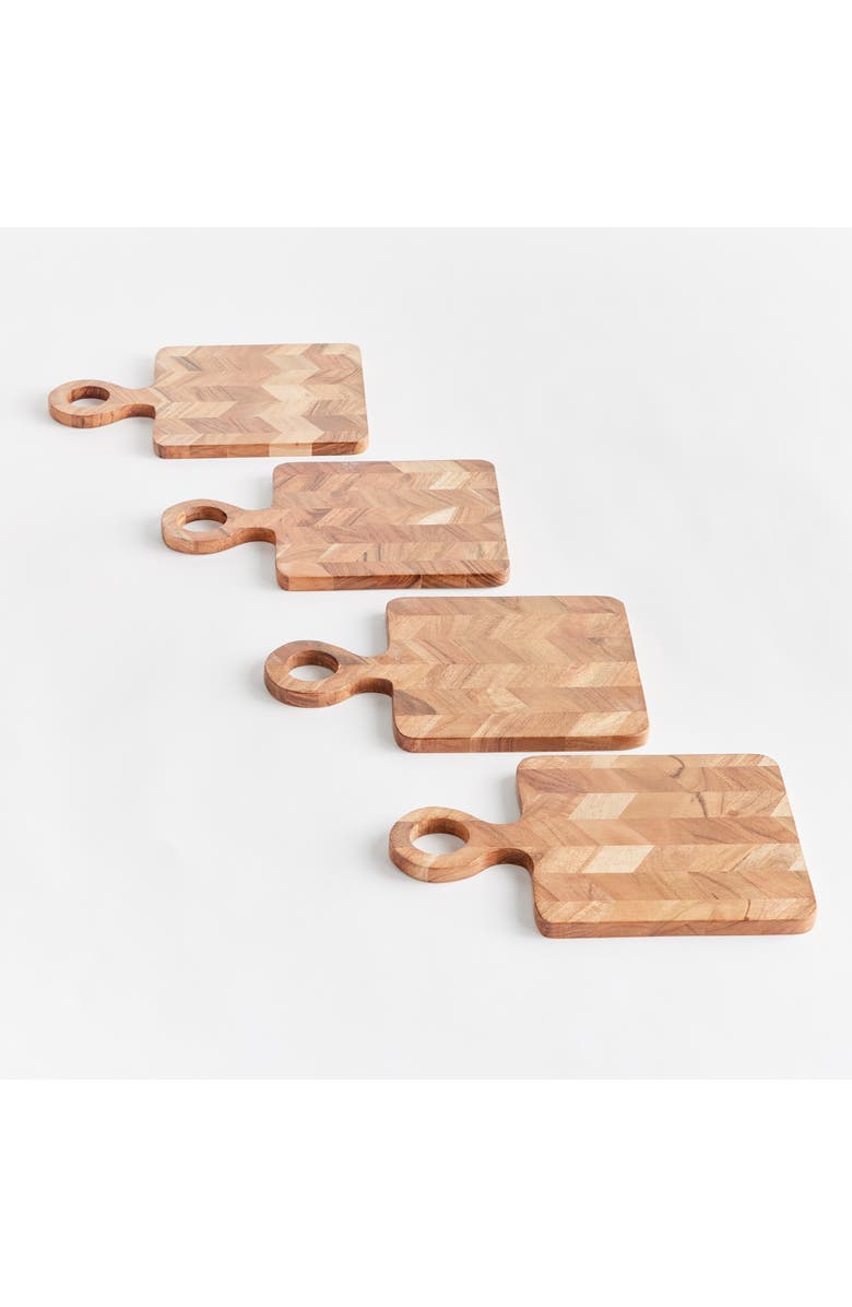 Napa Home & Garden Renata Mini Serving Board Platters Set of 4, Alternate, color, Brown