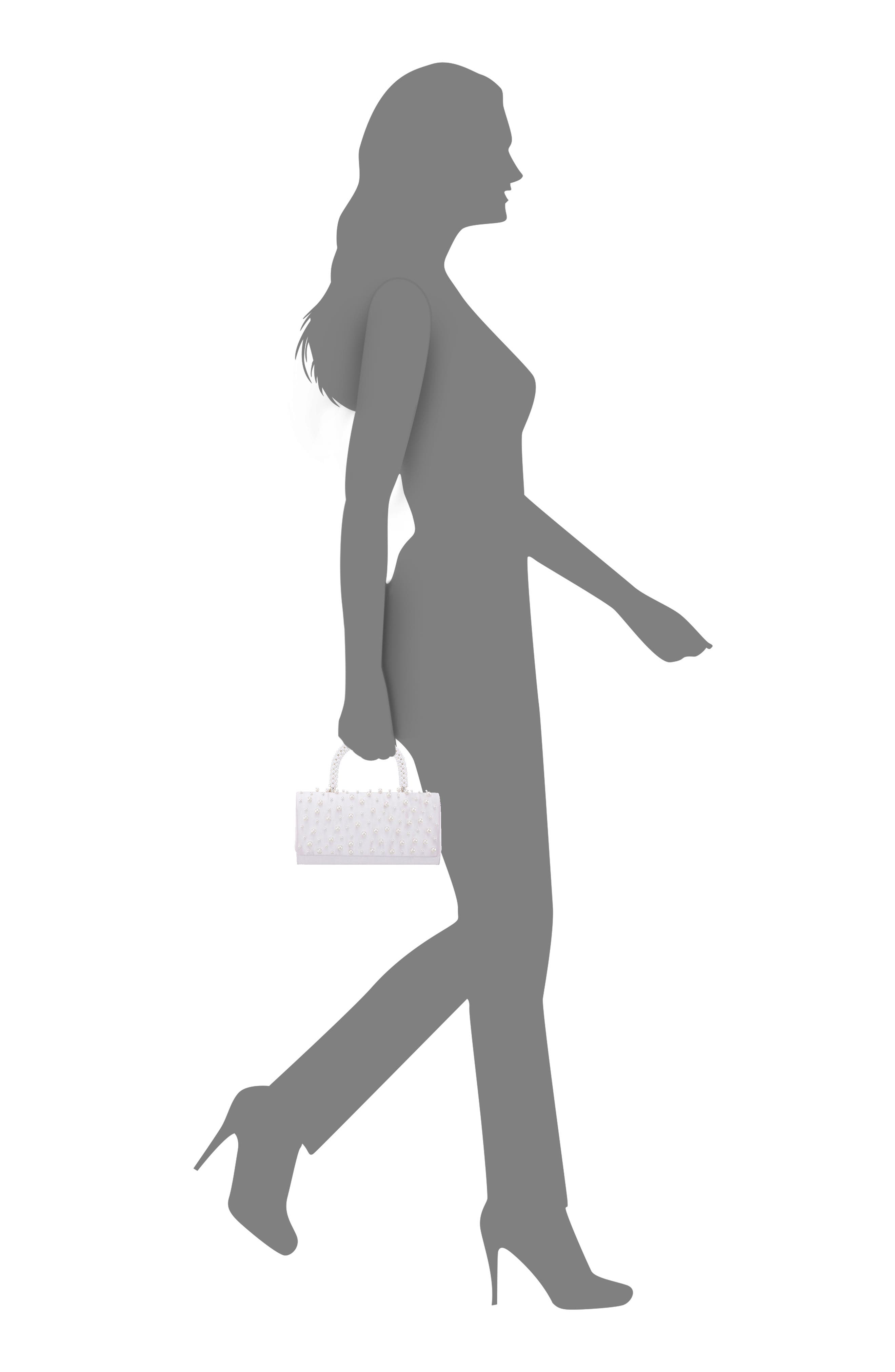 Gaia Faux Pearl Top Handle Bag, Alternate, color, IVORY