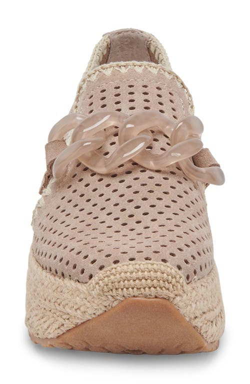 Dolce Vita Jhenee Espadrille Sneakers Taupe Perforated Suede In Taupe Perforated Suede