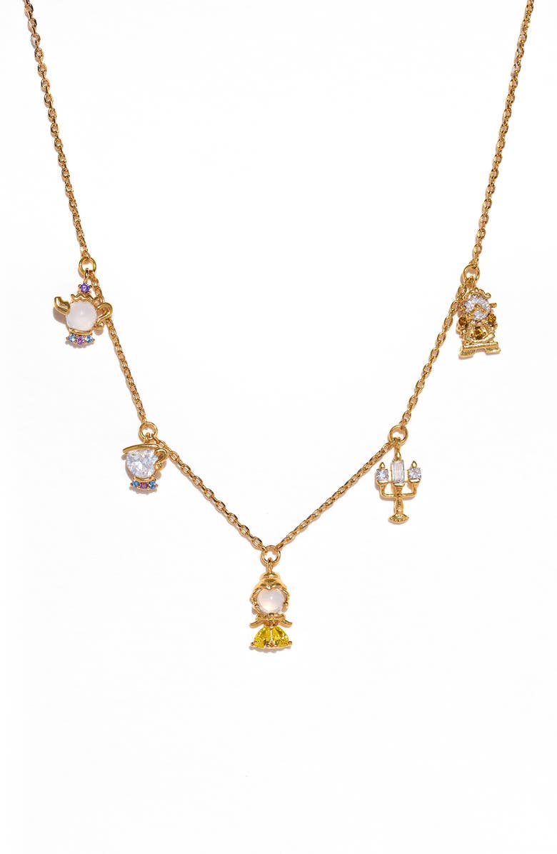 Girls Crew x Disney Beauty and the Beast Charm Necklace, Main, color, Gold