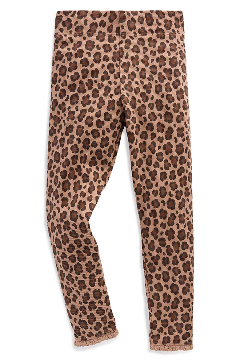 Kids' Ribbed Leggings, Main, color, BROWN LEOPARD