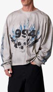 mnml Skull Wings Long Sleeve Cotton Graphic T-Shirt