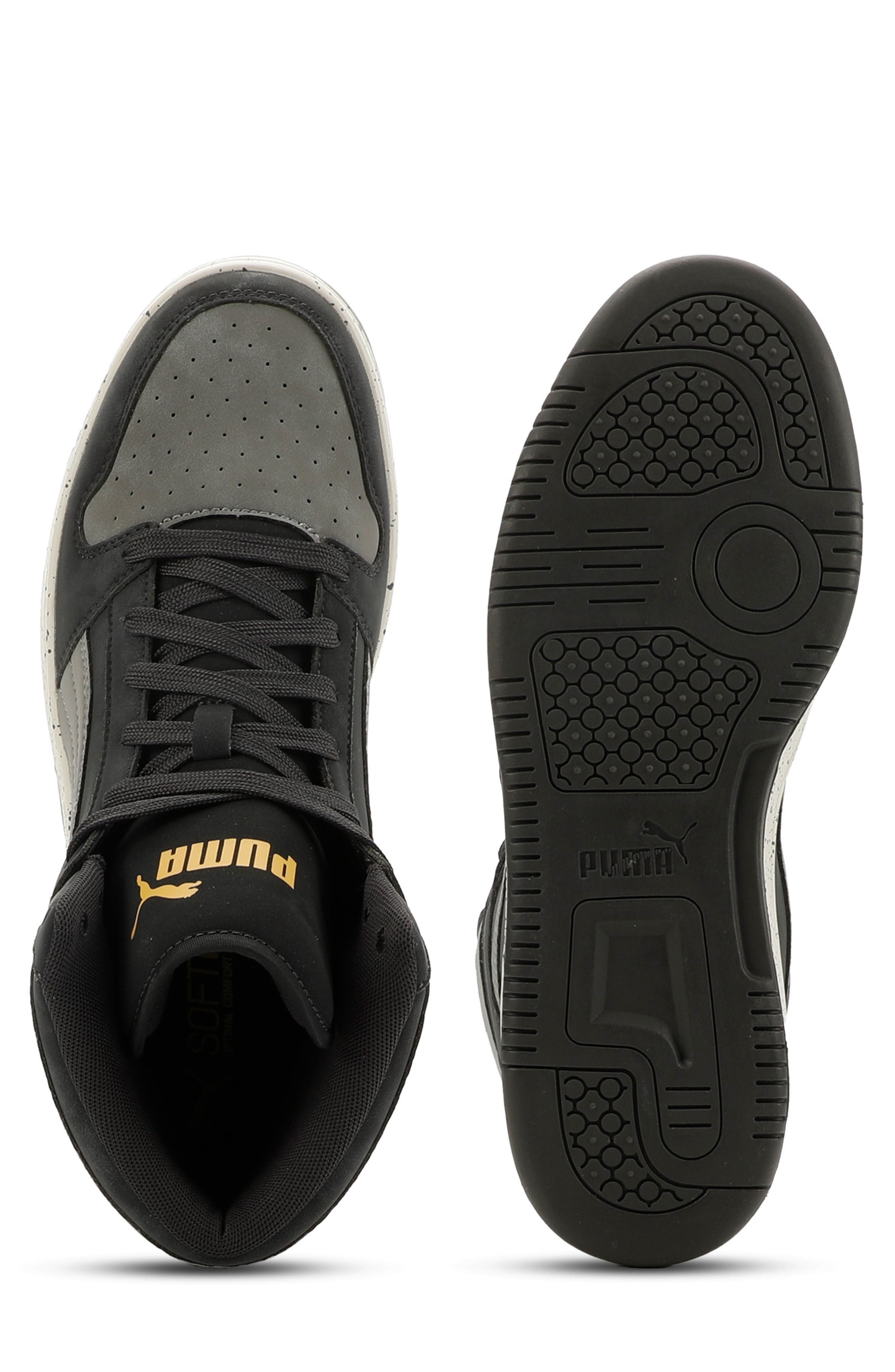Rebound LayUp NBK Speckled High Top Sneaker, Alternate, color, FLAT DARK GRAY/ IRON/ MUSTARD