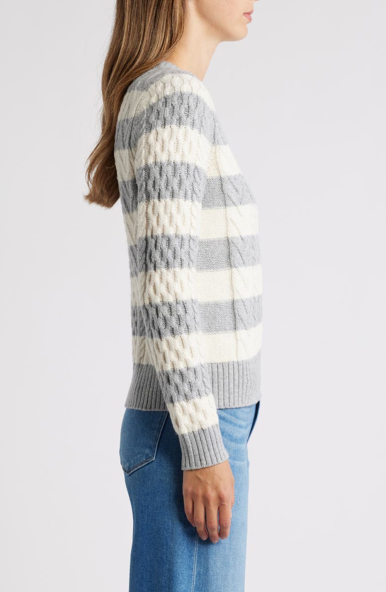 Caslon<sup>®</sup> Cable Stitch Crewneck Sweater, Alternate, color,