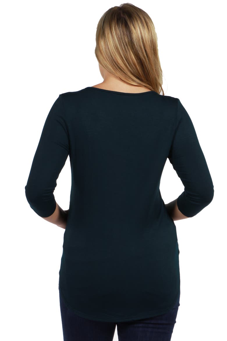 Criss Cross Round Hemline Maternity Tunic Top, Alternate, color, Hunter