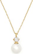 Kate Spade New York Imitation Pearl & Cubic Zirconia Mini Pendant Necklace
