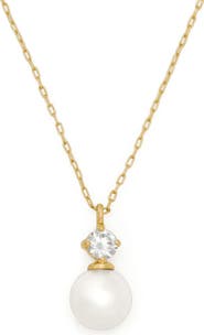 Kate Spade New York Imitation Pearl & Cubic Zirconia Mini Pendant Necklace