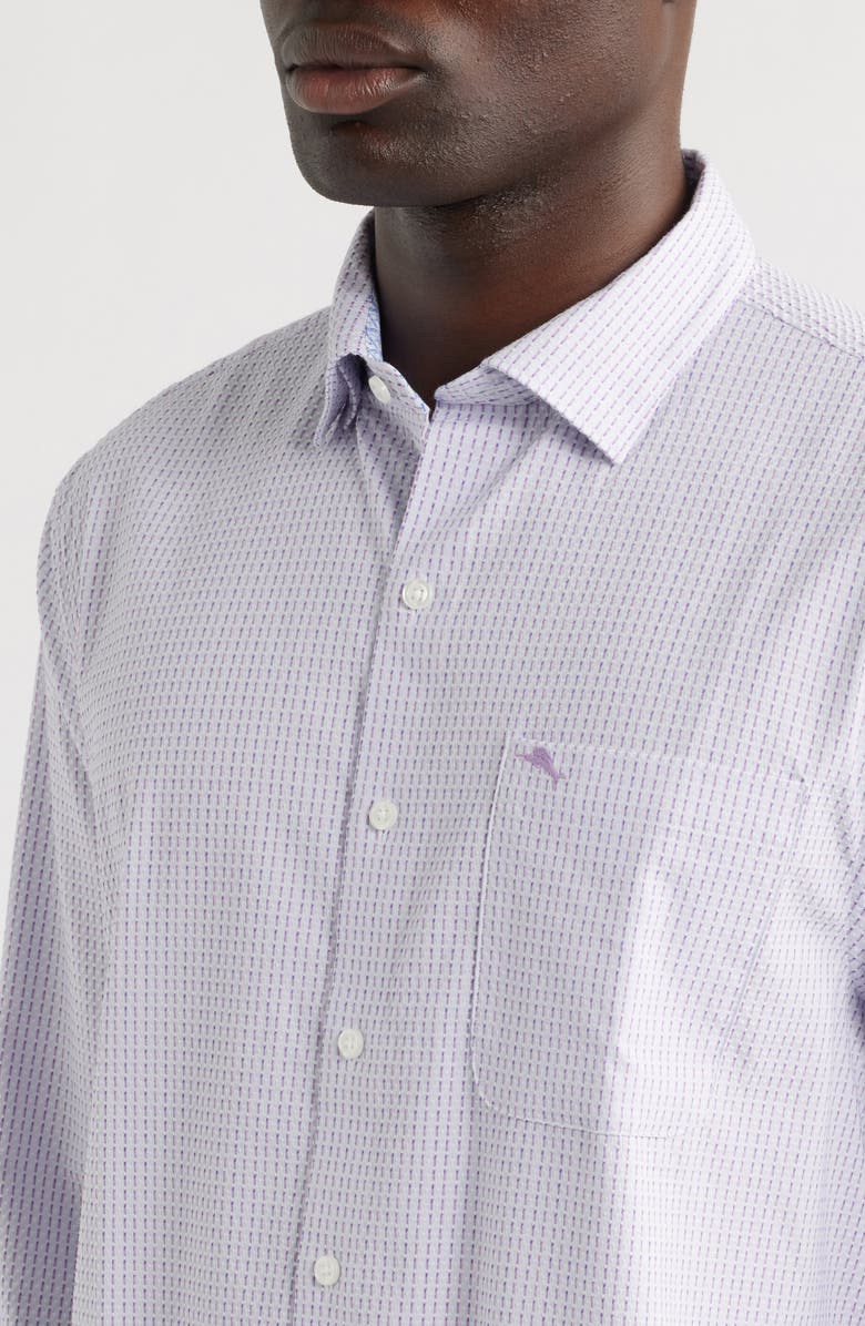 Tommy Bahama Sarasota Stretch Ventura Bay Textured IslandZone<sup>®</sup> Button-Up Shirt, Alternate, color, Classic Lavender