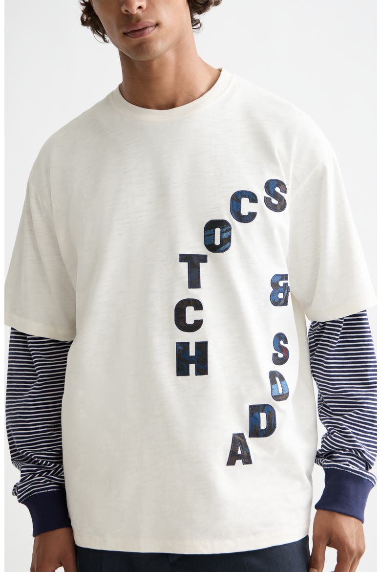 Loose Fit Logo Appliqué T-Shirt, Alternate, color, EGGNOG