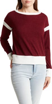 GO COUTURE Spring Varsity Long Sleeve Top