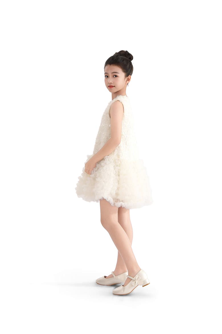 Whispered Petal Mini Dress, Alternate, color, Cream