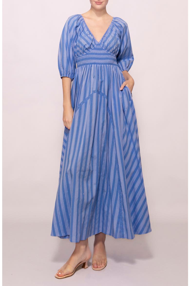 Stripe Maxi Dress, Main, color, BLUE STRIPE