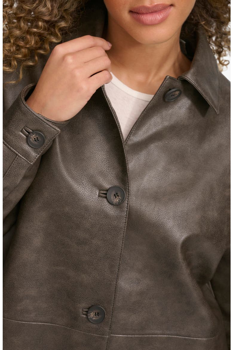 Oversize Faux Leather Relaxed Jacket, Alternate, color, ASH