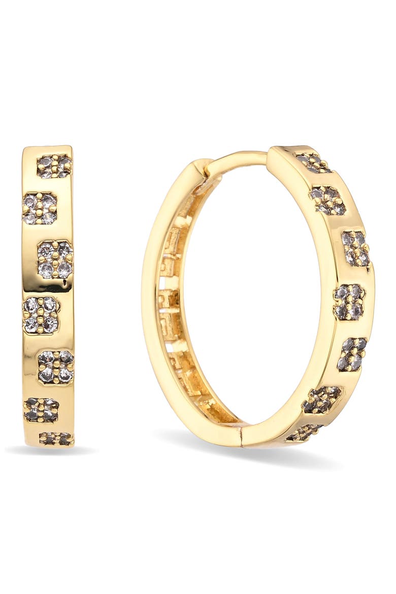 Aveline Set of 3 Cubic Zirconia Huggie Hoop Earrings, Alternate, color, GOLD