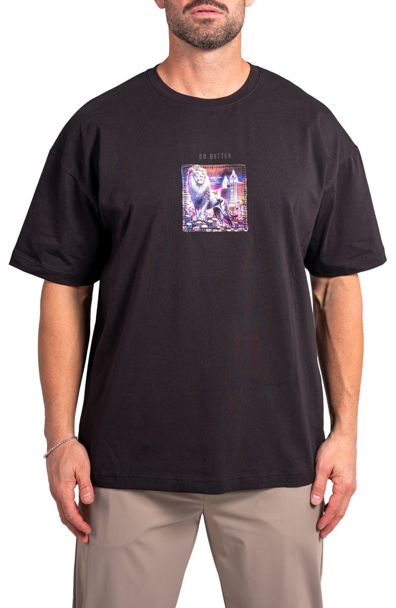 Maceoo Ascension Better Appliqué Cotton Graphic T-Shirt, Main, color, Black