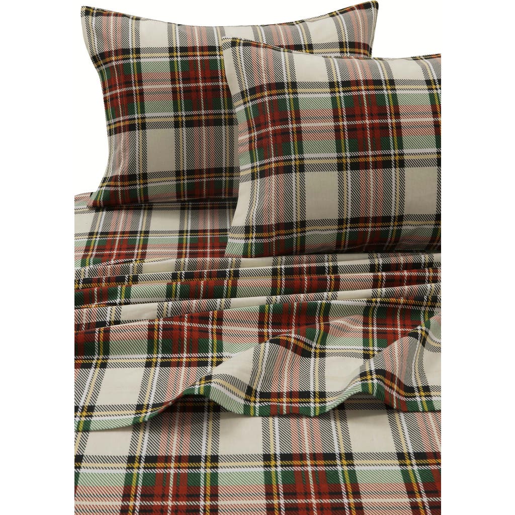 Azores Home Charleston Cotton Flannel Sheet Set In White