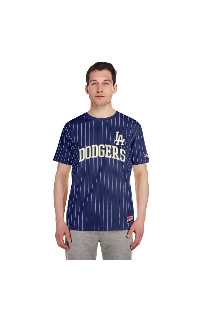 New Era Men's New Era Royal Los Angeles Dodgers Throwback Pinstripe T-Shirt, Alternate, color, 