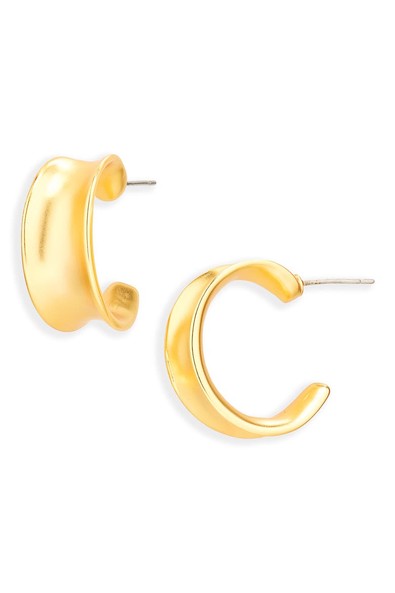 Soft Curve Hoop Earrings, Main, color, GOLD