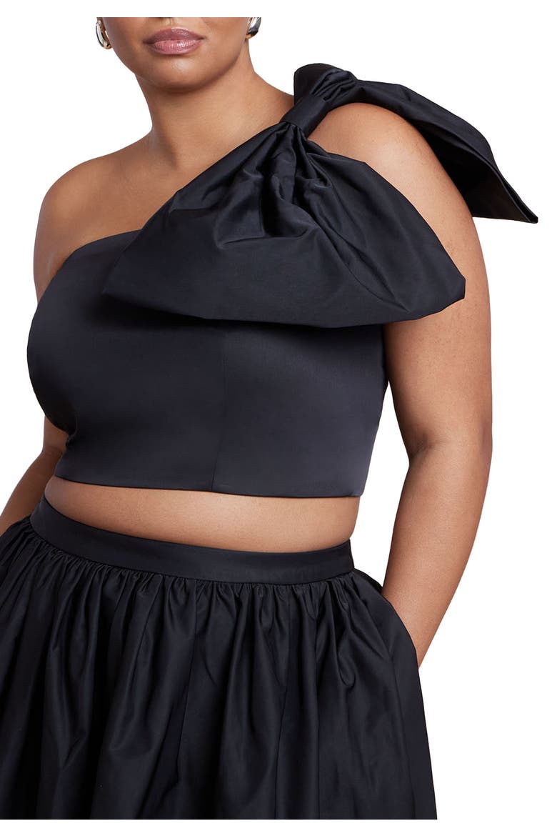 Crop Top With Large Bow, Main, color, BLACK ONYX