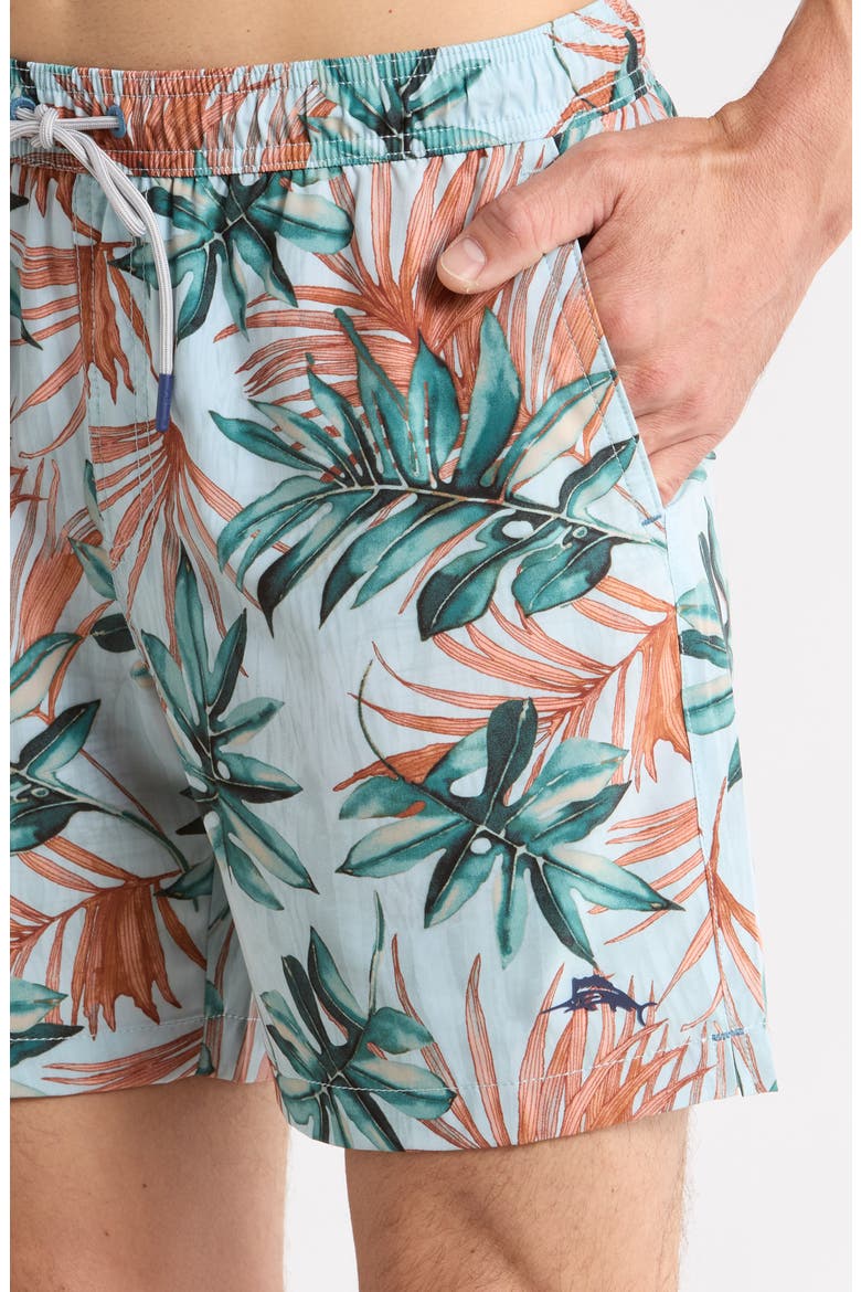 Naples Tidal Fronds 6-Inch UPF 30+ Swim Trunks, Alternate, color, PALE OPAL