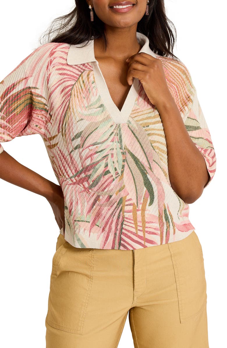 Tommy Bahama Palm Canyon Polo Sweater, Main, color, Oatmeal Heather