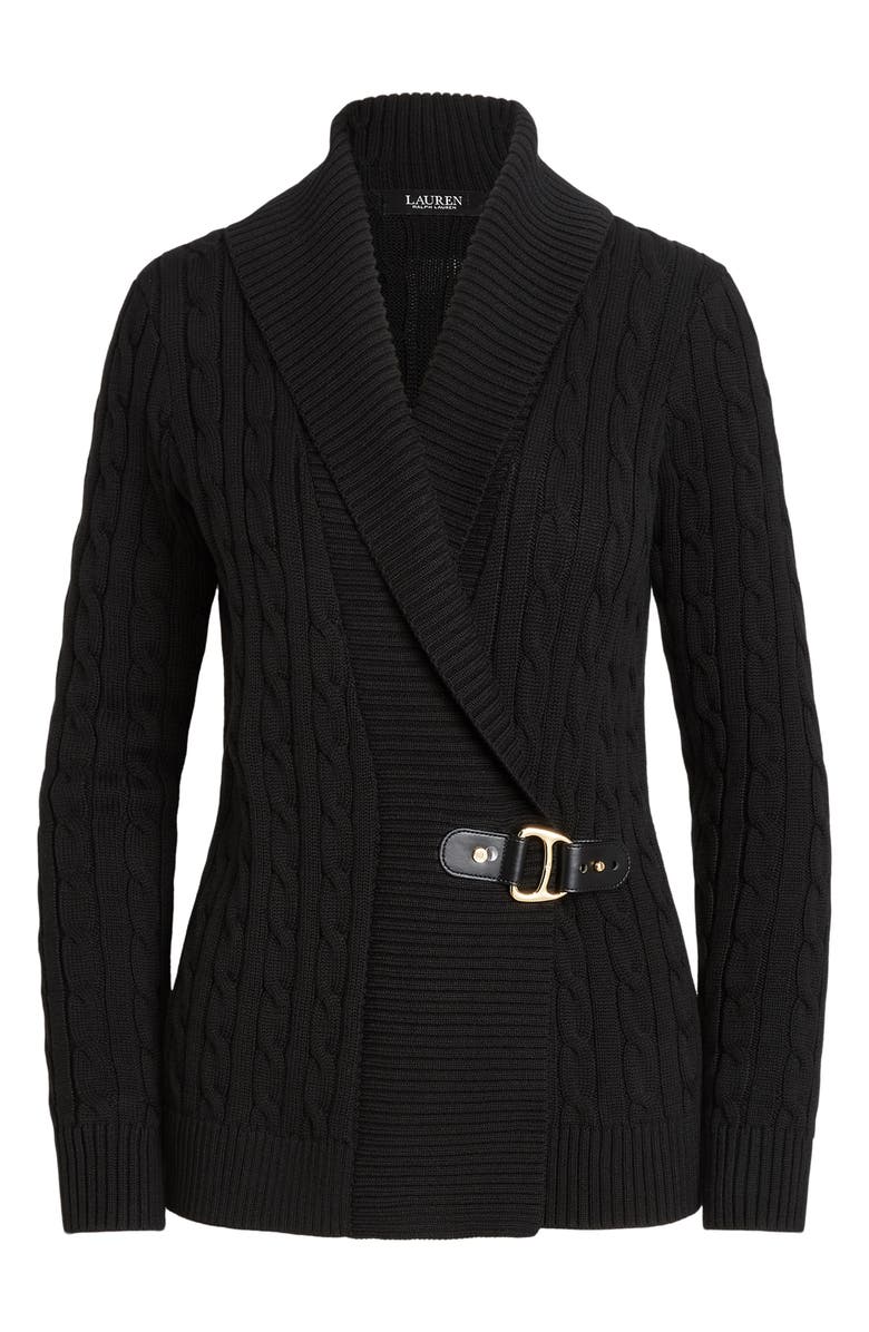 Lauren Ralph Lauren Cable Stitch Cotton Wrap Cardigan, Alternate, color, 