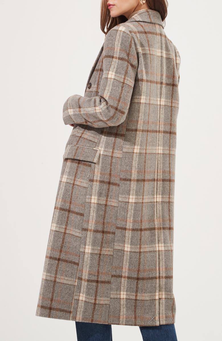 ASTR the Label Raquel Plaid Double Breasted Long Coat, Alternate, color,