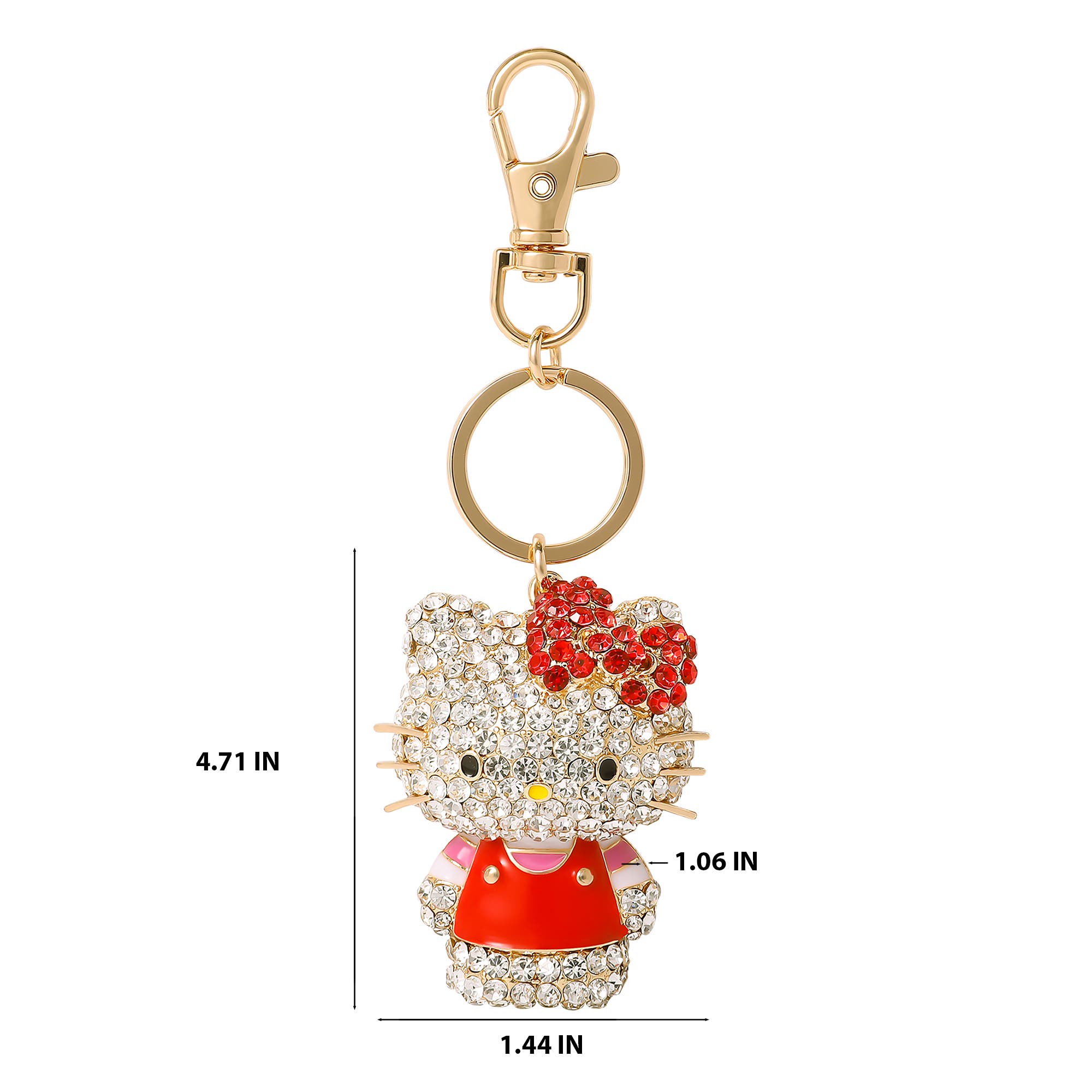 Hello Kitty Pave 3D Bling Keychain, Alternate, color, 