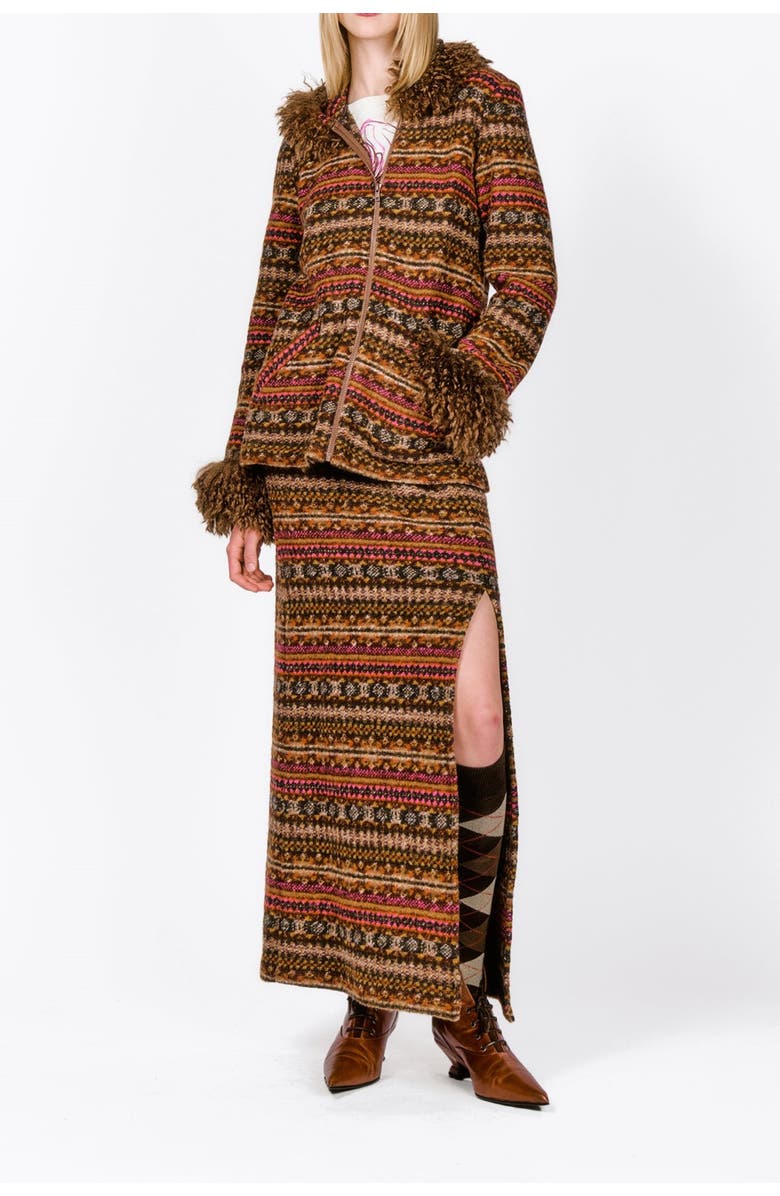 Anna Sui Fair Isle Fleece Maxi Skirt, Alternate, color, 