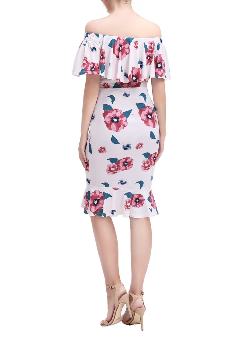 Kyla Floral Mermaid Hem Maternity/Nursing Dress, Alternate, color, PINK