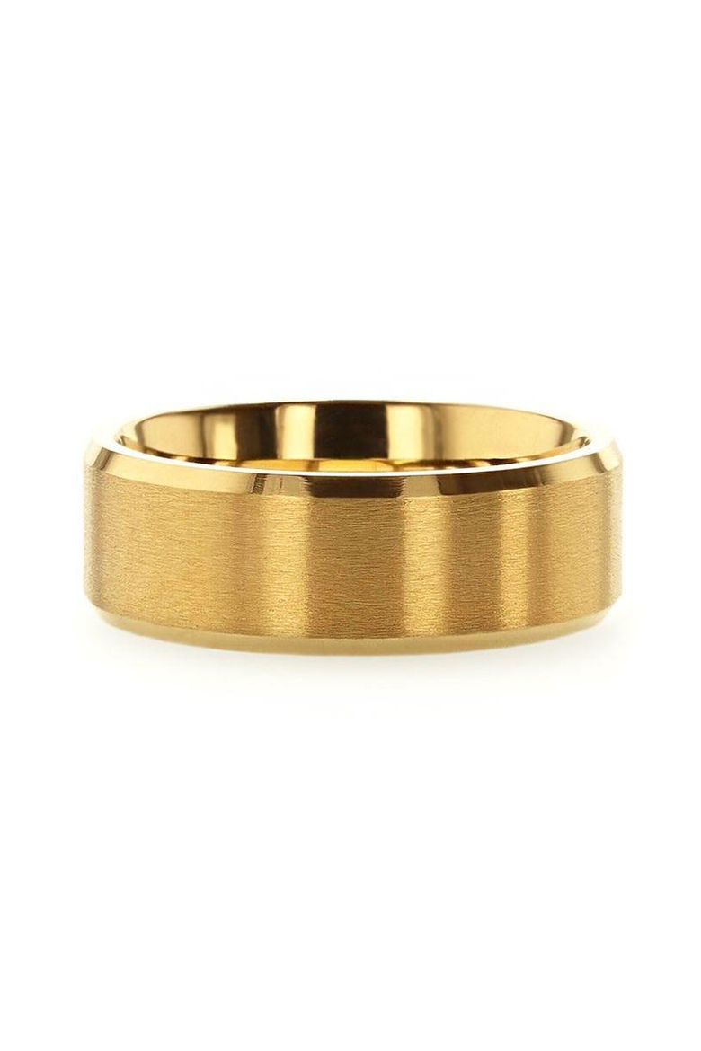 Radiate Titanium Flat Brushed Center Wedding Ring, Alternate, color, Gold