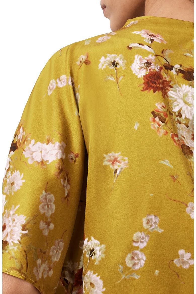 Leslie Floral Side Ruched Top, Alternate, color, ARMADA DEEP YELLOW