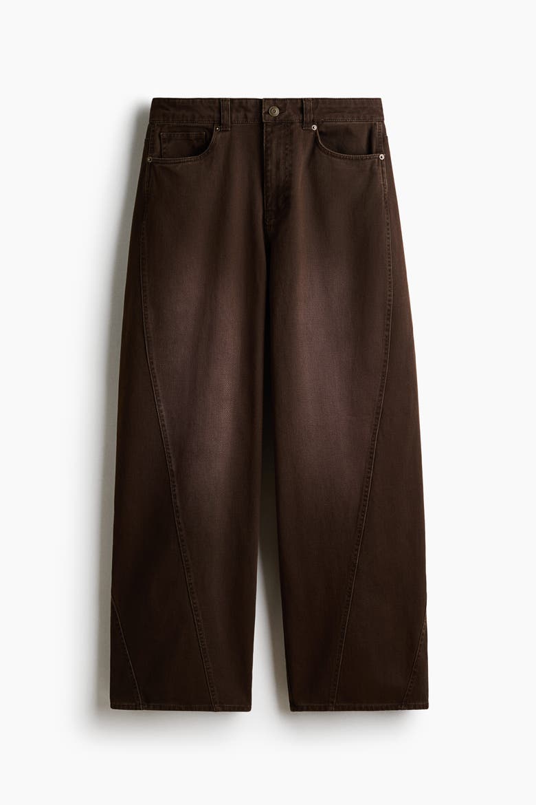 Loose-Fit Wide-Leg Twisted-Seam Jeans, Alternate, color, Dark brown