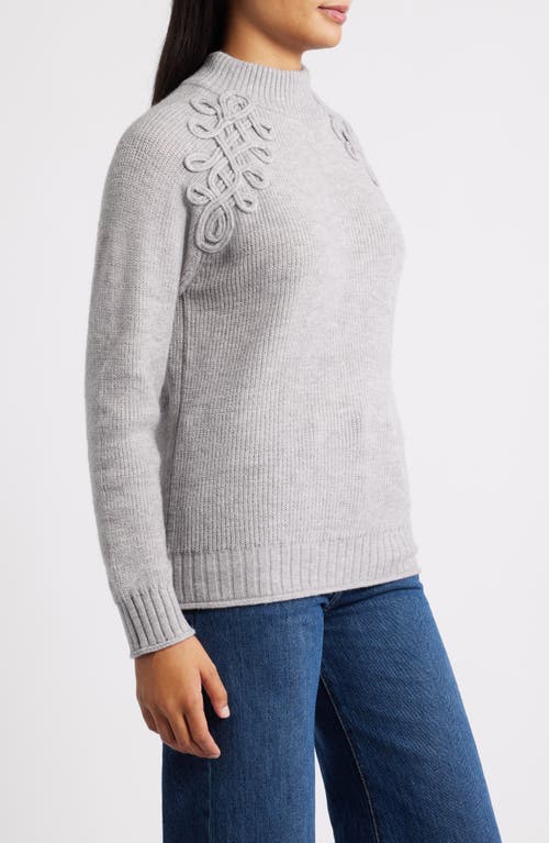 Wit & Wisdom Soutache Mock Neck Sweater In Gray