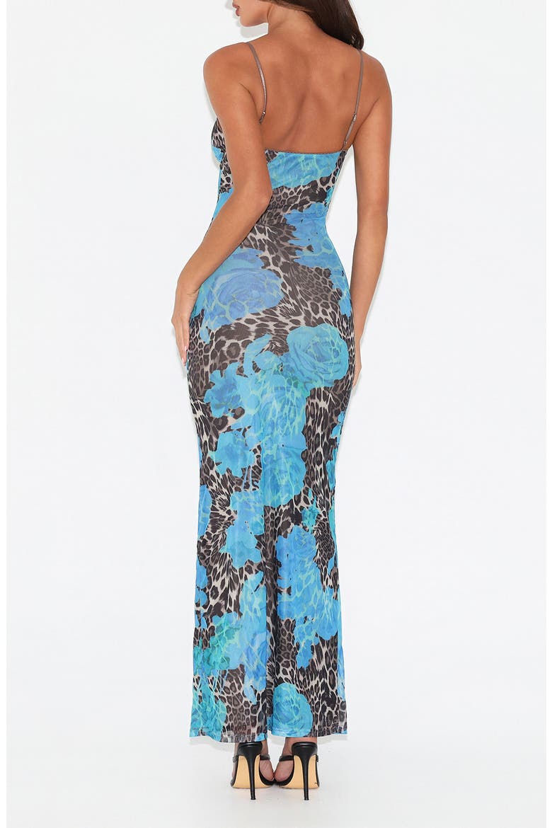 Julianna Printed Maxi Dress, Alternate, color, BLUE LEOPARD