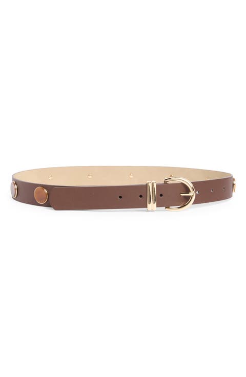 Dome Stud Faux Leather Belt