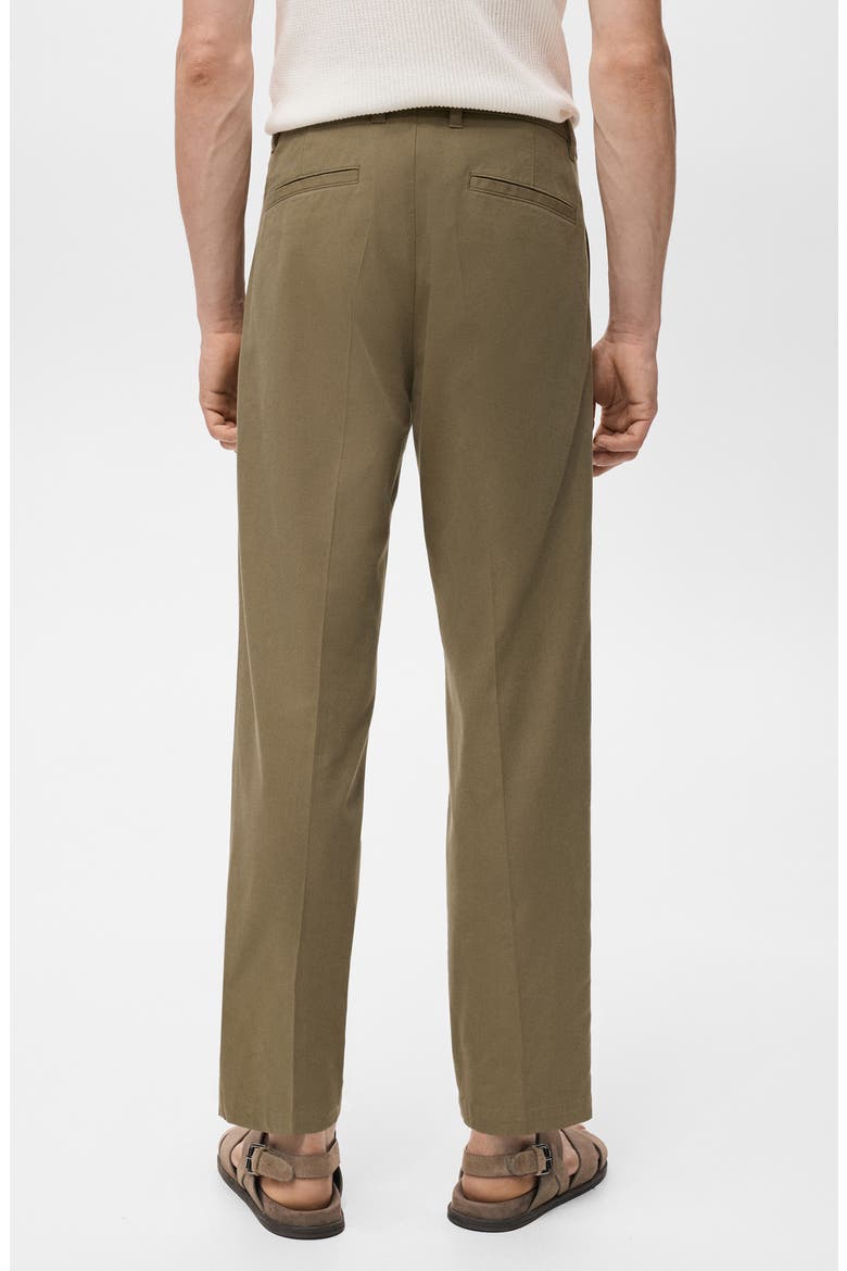 Cotton Blend Straight Leg Pants, Alternate, color, OLIVE GREEN