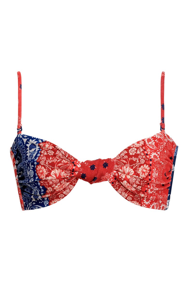 Lucille Atma Knotted Bikini Top, Alternate, color, RED MULTI