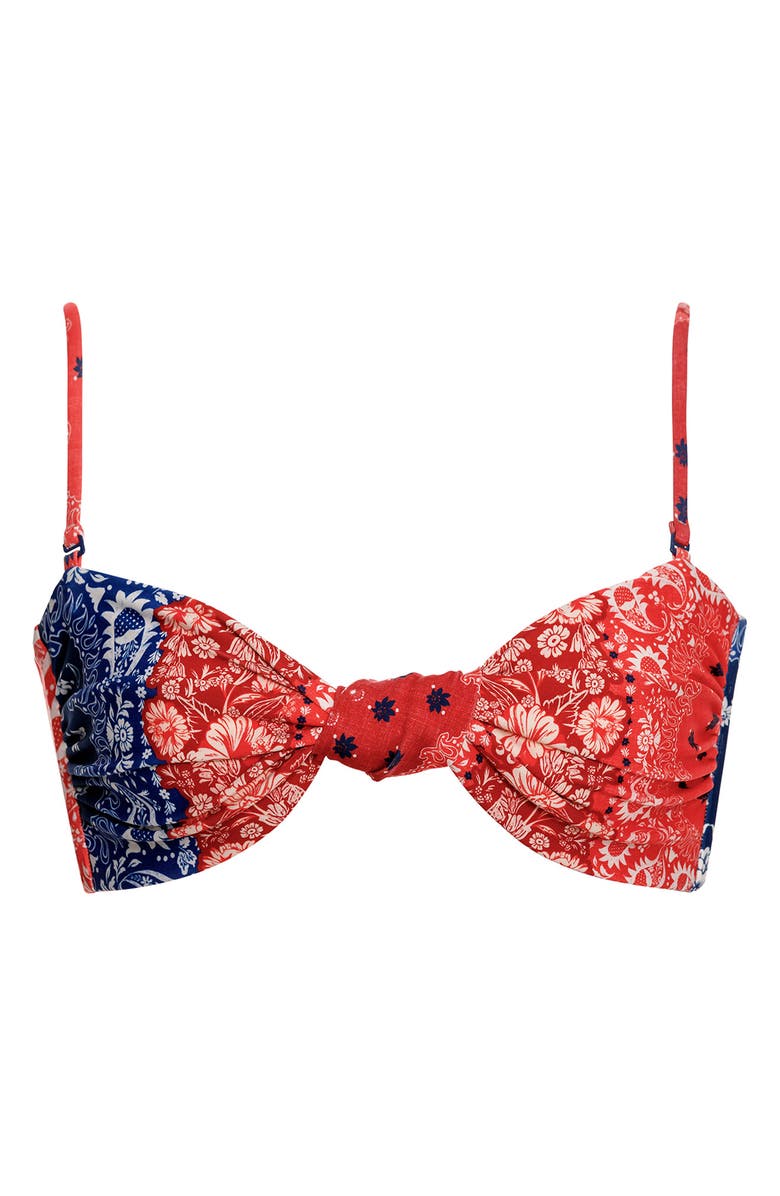 Agua Bendita Lucille Atma Knotted Bikini Top, Alternate, color, Red Multi
