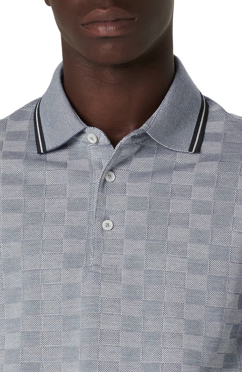 Bugatchi Checkerboard Pattern Piqué Polo, Alternate, color, 