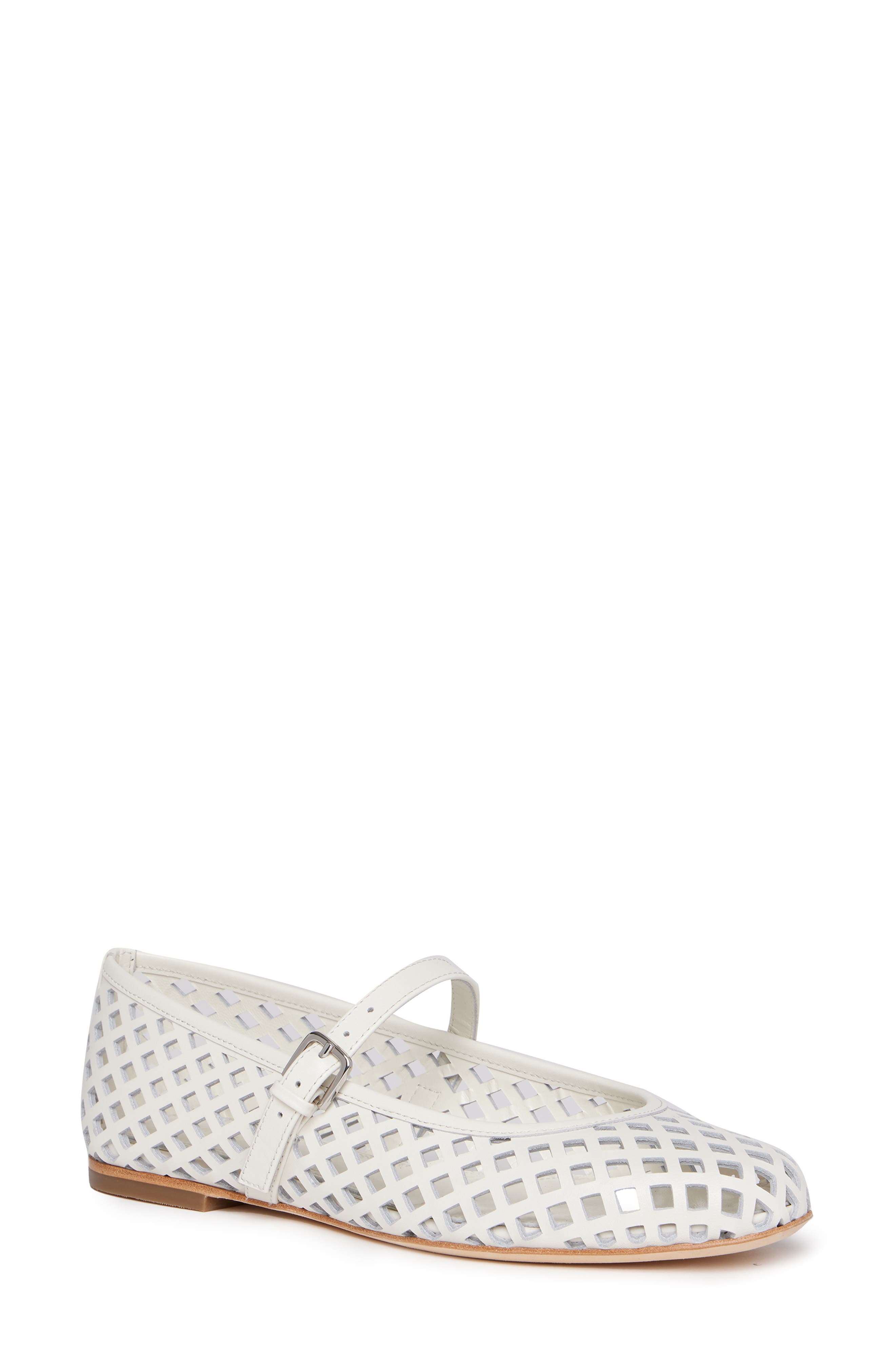 PAIGE Jaden Cutout Mary Jane Flat, Main, color, Cream