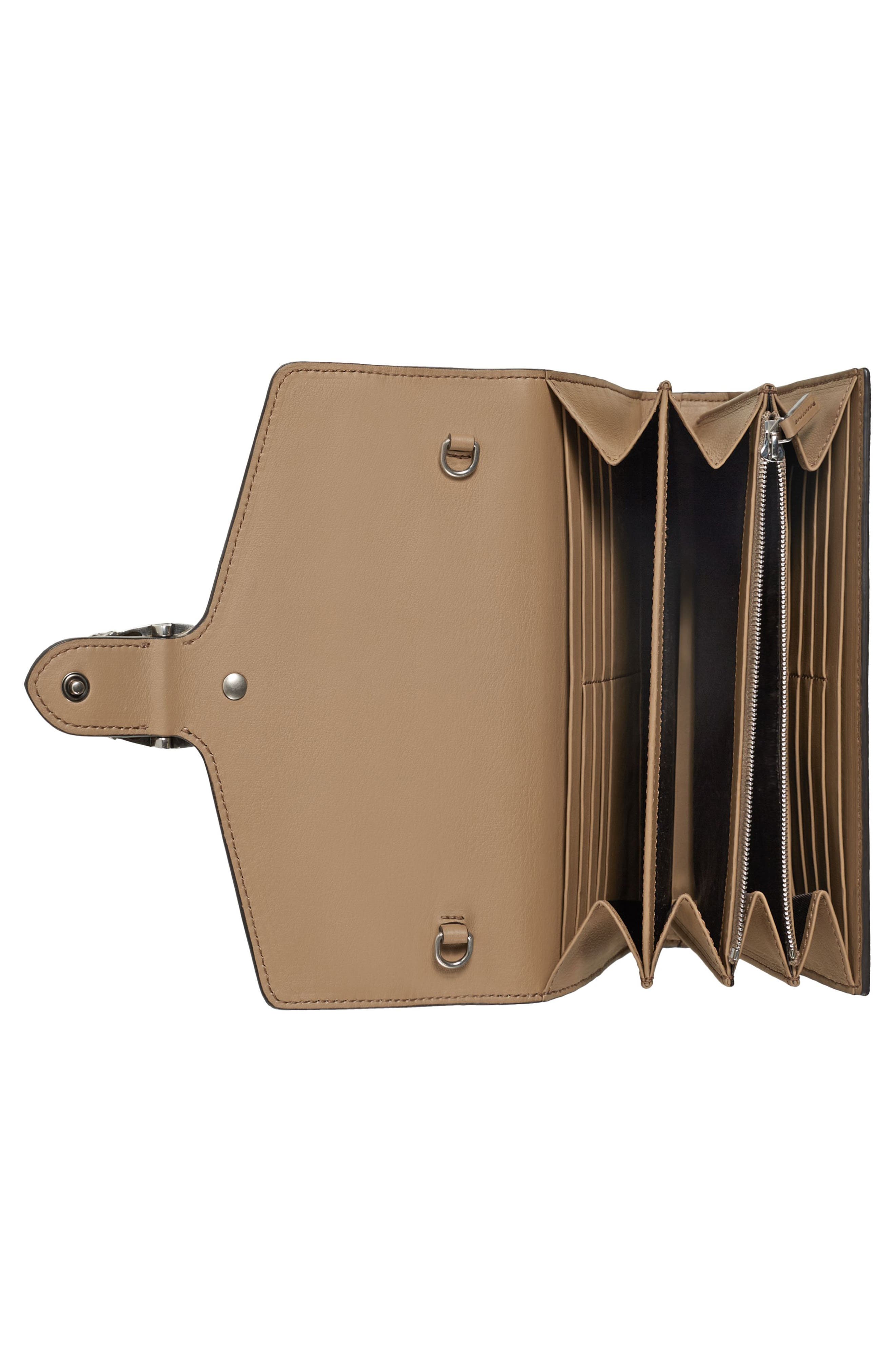 GG Supreme Canvas Wallet on a Chain, Alternate, color, BEIGE EBONY/TAUPE