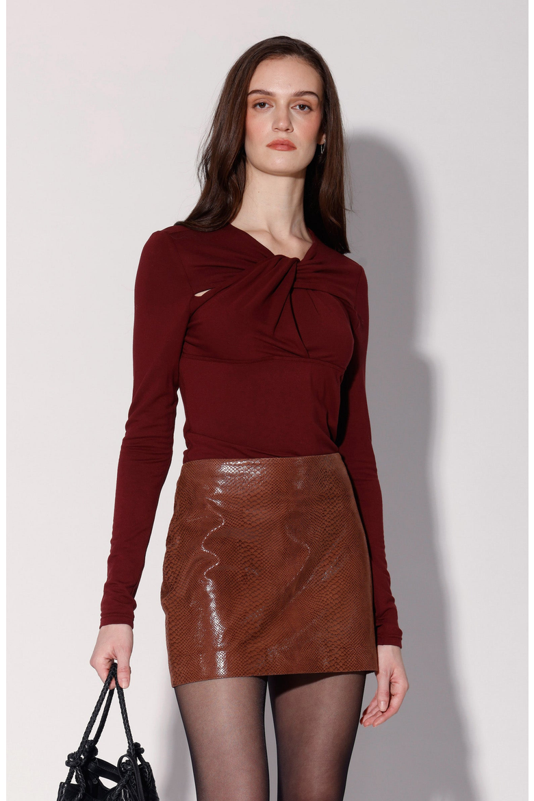 Lana Skirt, Alternate, color, Clay Snake Suede