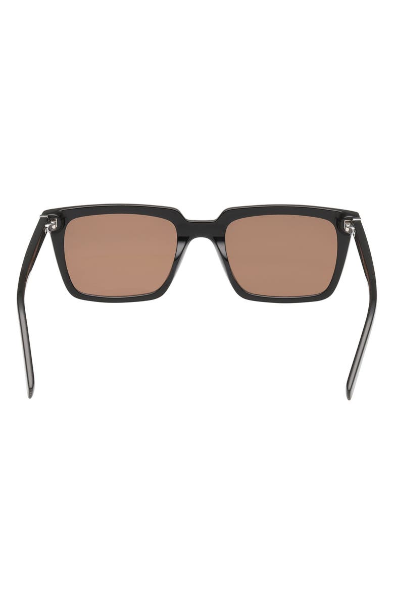 ABERCROMBIE & FITCH 52mm Rectangular Sunglasses, Alternate, color, Shiny Black / Brown Lens