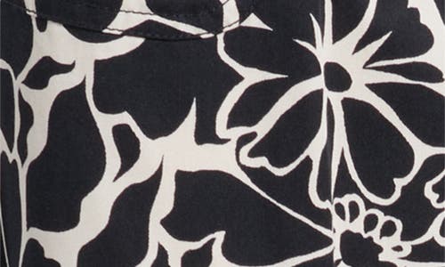 Wit & Wisdom Floral Cotton Blend Crop Pants In Black Off White