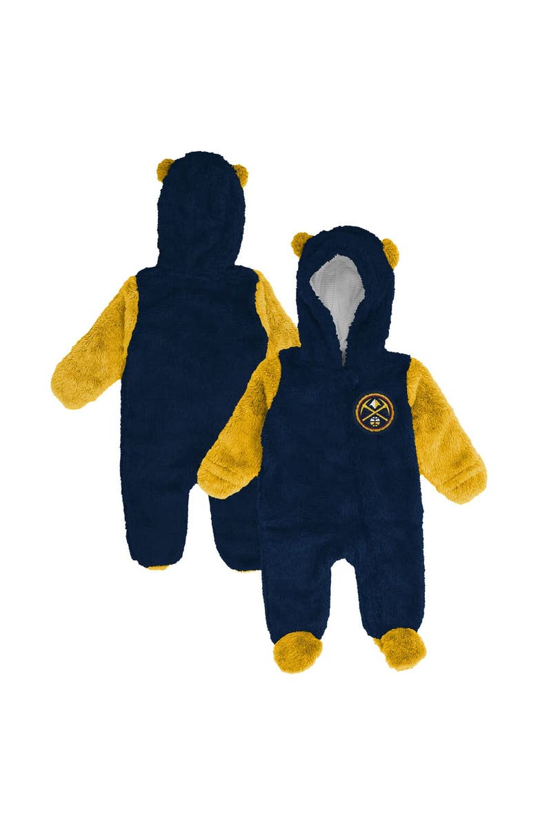 Outerstuff Infant & Newborn Outerstuff Navy Denver Nuggets Stay Napping Fleece Bunting Full-Zip Hooded Sleeper, Main, color, Navy