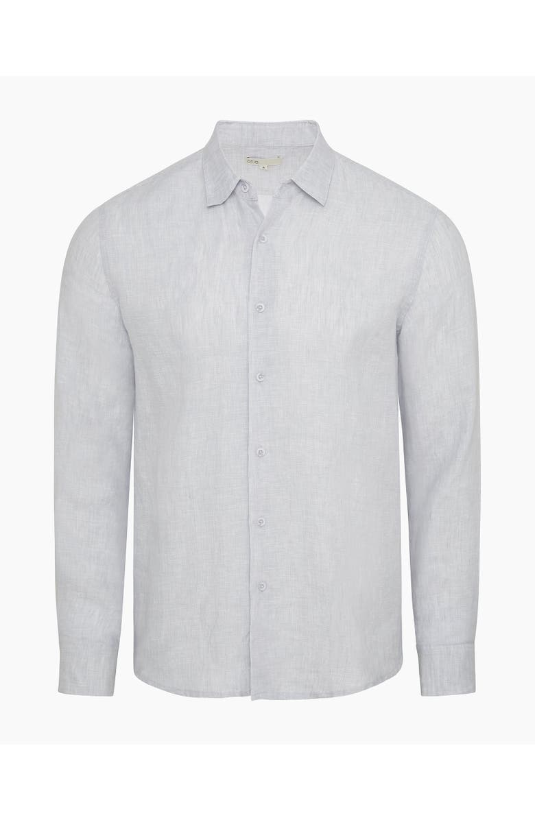Onia Linen Long Sleeve Shirt, Alternate, color, Light Grey