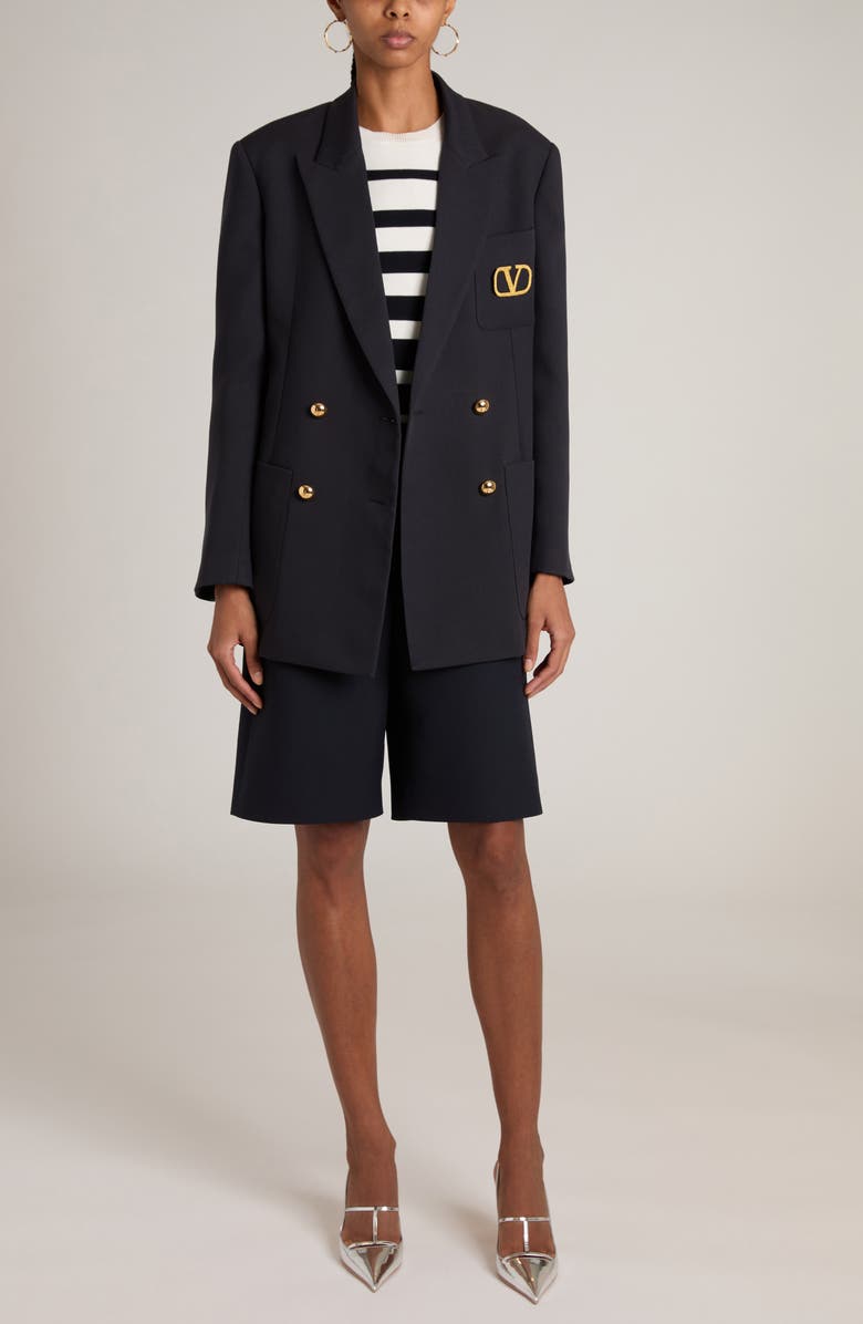 Valentino Garavani VLOGO Button Double Breasted Virgin Wool Jacket, Alternate, color,